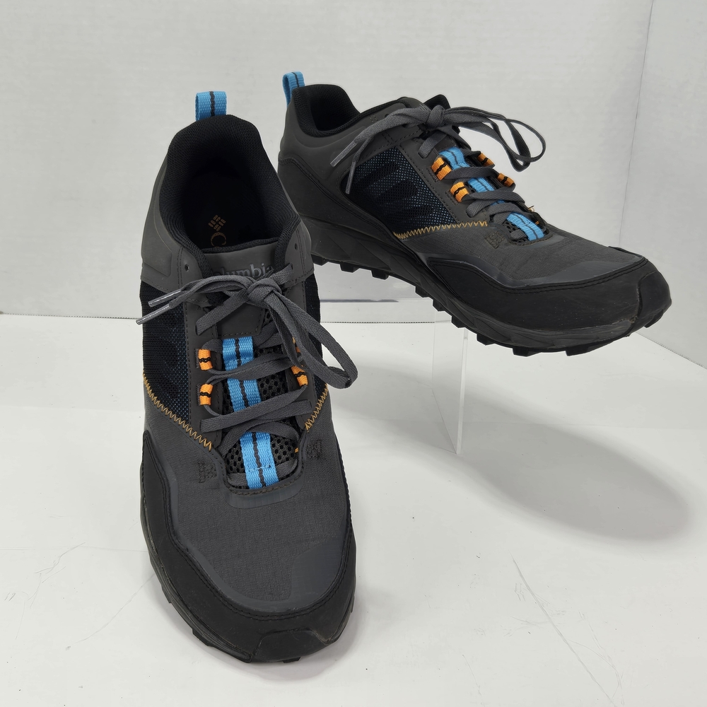 Columbia Flow District Gray Trail Hiking Sneaker with Blue Accents Men's Size 10